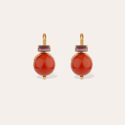 Gas Bijoux | Adecalcia O Earring - Red Resin & Gold Red