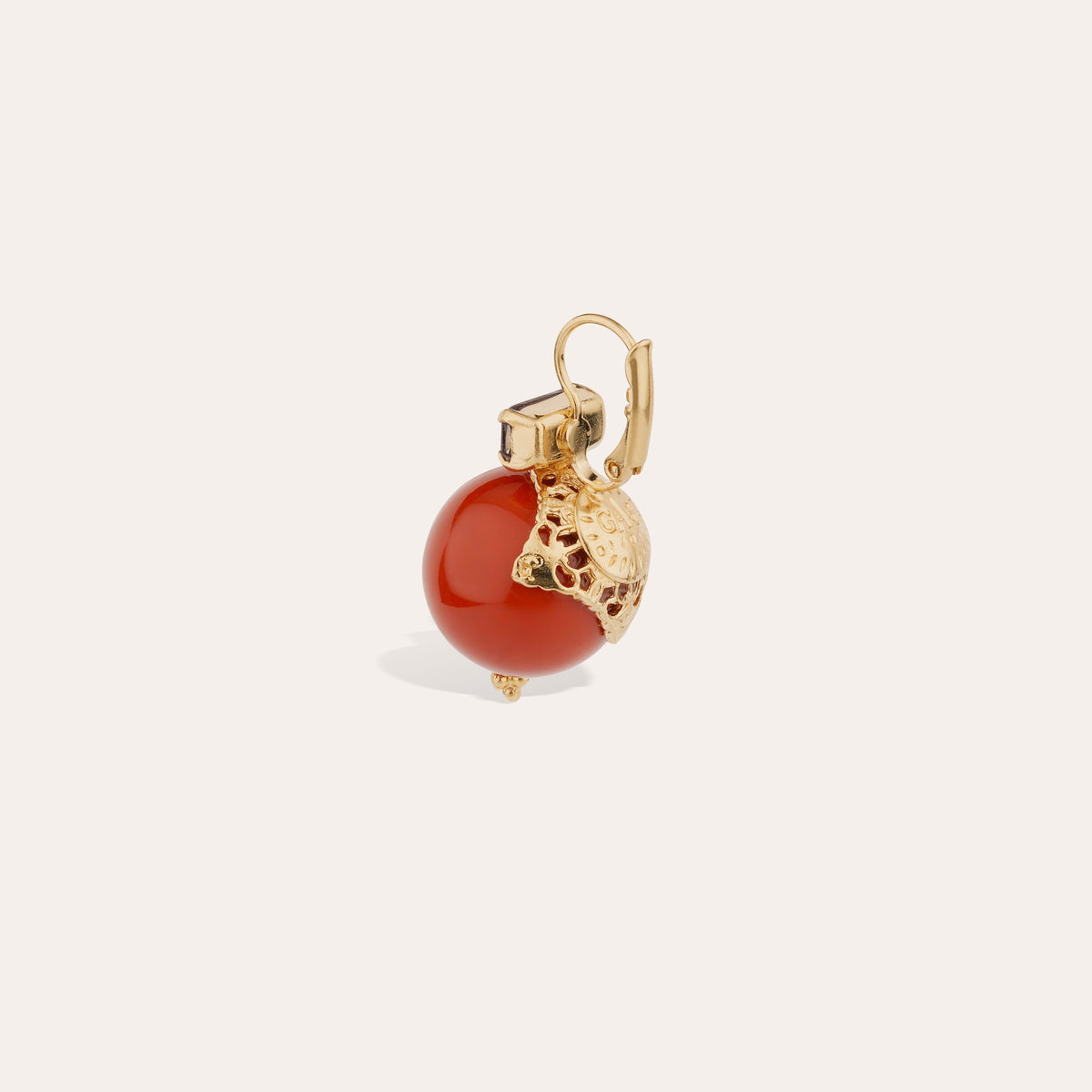 Gas Bijoux | Adecalcia O Earring - Red Resin & Gold Red