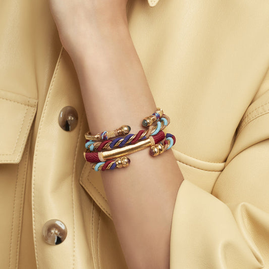 Gas Bijoux | Bsari Bis Bracelet - Gilded Chain & Thread Metal