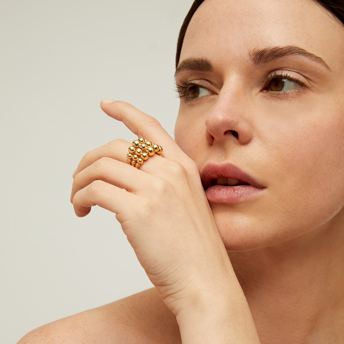 Gas Bijoux | Gmultiperla Ring - Gold-Plated Pearl Cluster Gold