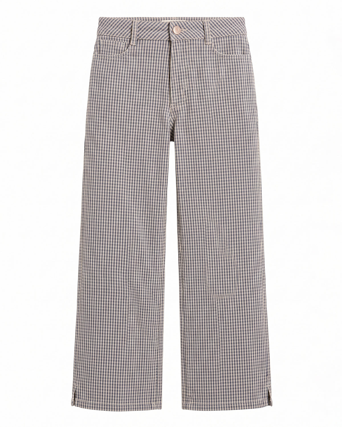 Damson Madder | Anya Longline Multi Jeans - Micro Check Flare