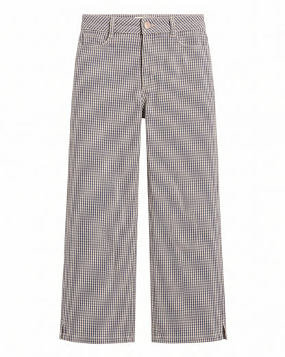 Damson Madder | Anya Longline Multi Jeans - Micro Check Flare