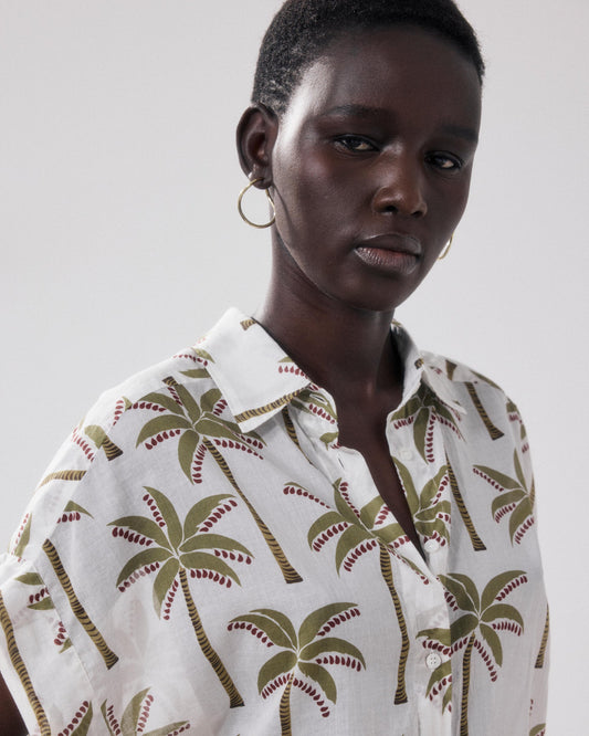 Women's Button-Down Shirt 100 Percent Cotton - Raw White