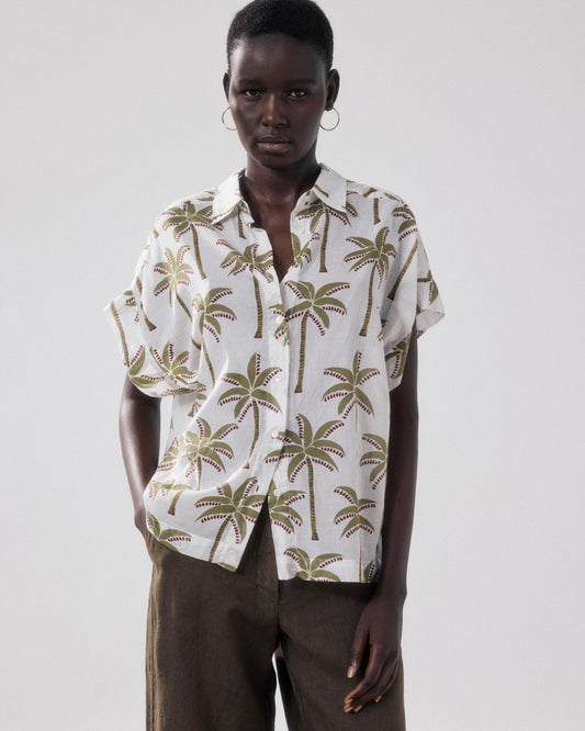 Women's Button-Down Shirt 100 Percent Cotton - Raw White