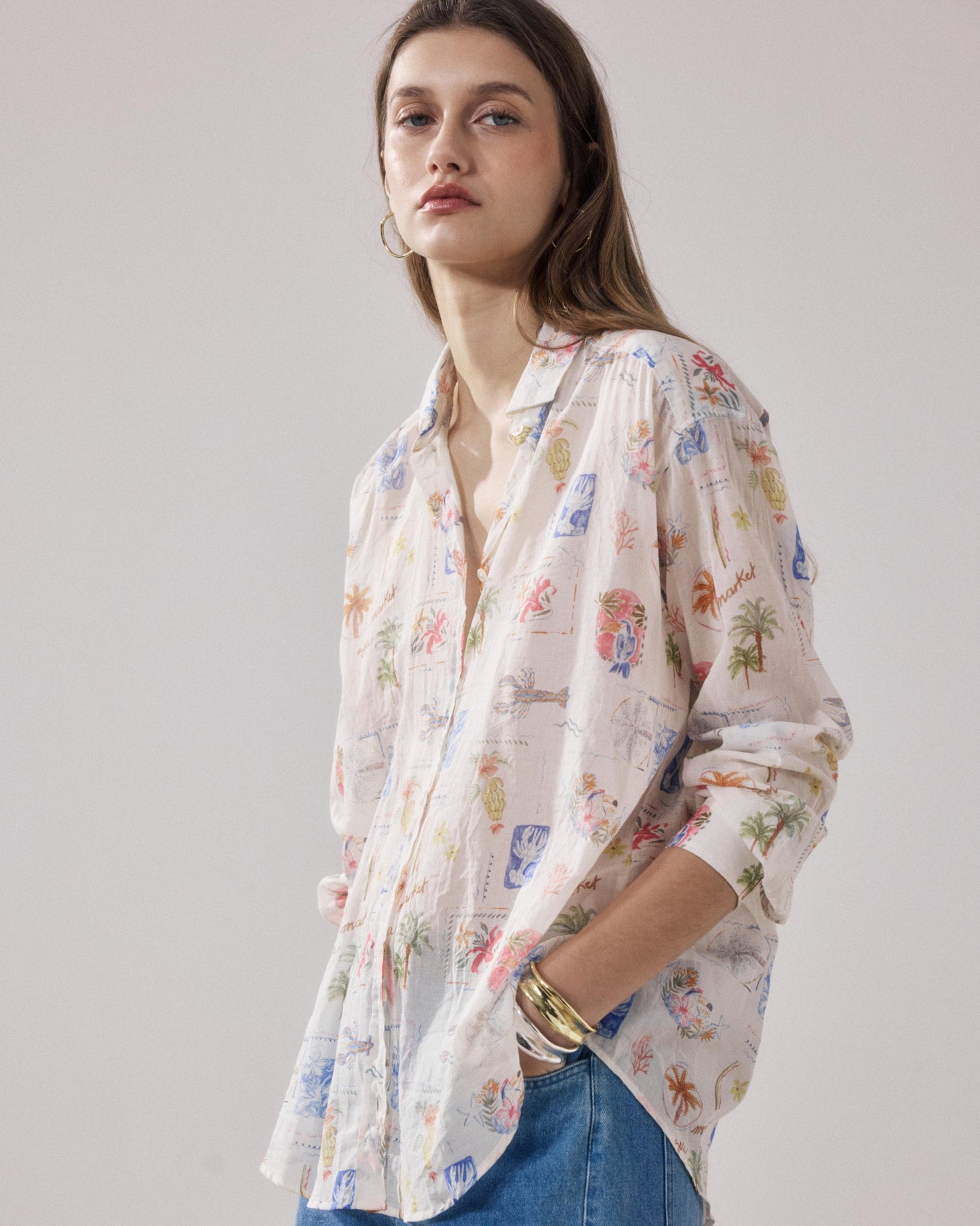 Hartford | Charlot Blouse - Dropped Armhole, Mother-of-Pearl Buttons