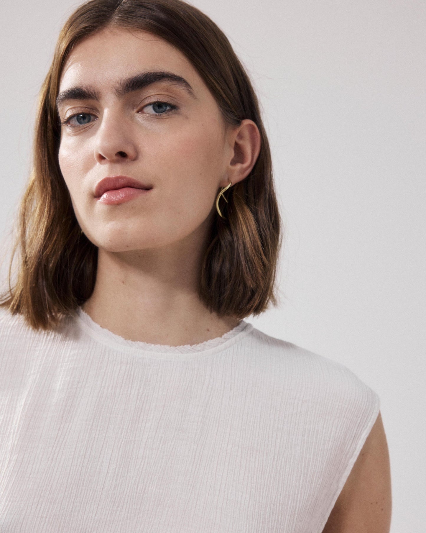 HARTFORD | Howi Round-Neck Sleeveless Blouse - Stone