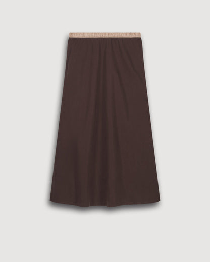 Women Skirt Polyester-Cotton Twill Blend - Wood Tone 29-Wood