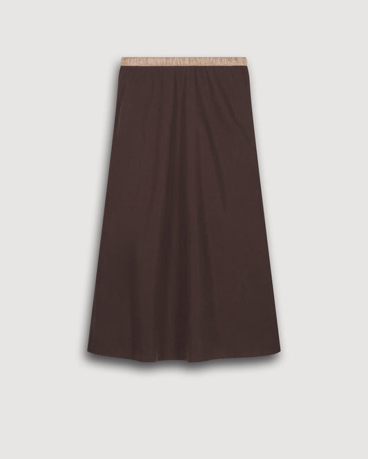 Women Skirt Polyester-Cotton Twill Blend - Wood Tone 29-Wood