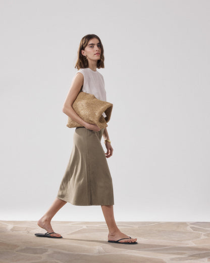Women's Skirt 100 Percent Recycled Polyester Fabric - Safari 34-Safari
