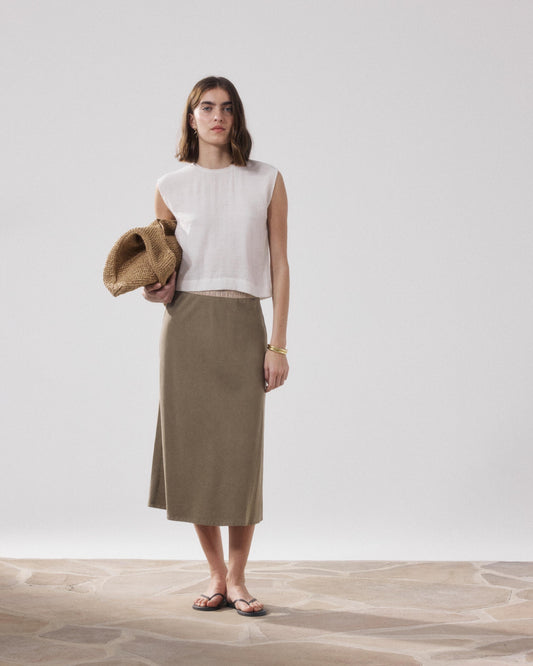 Women's Skirt 100 Percent Recycled Polyester Fabric - Safari 34-Safari