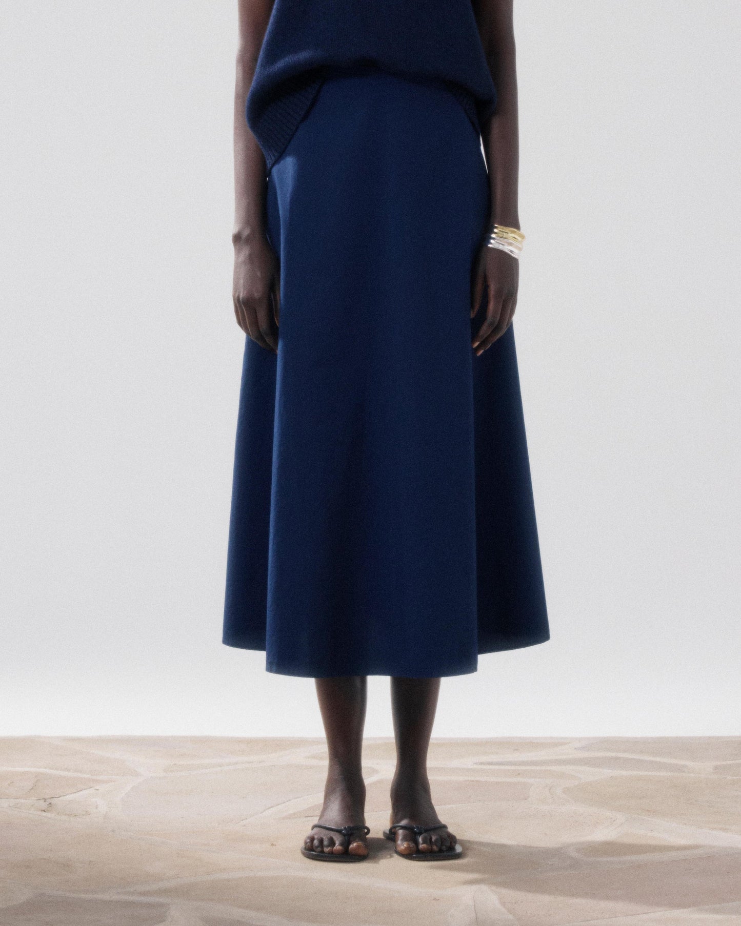 Hartford | Joyce Cotton Midi Skirt - A-Line 43-Night