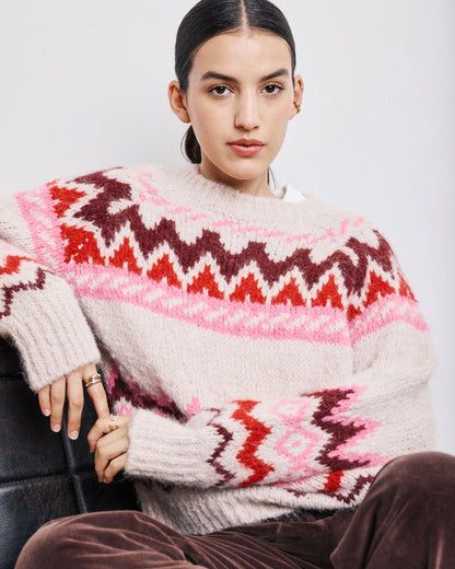 Pullover Magie Bend516 01-Ecru-Pink