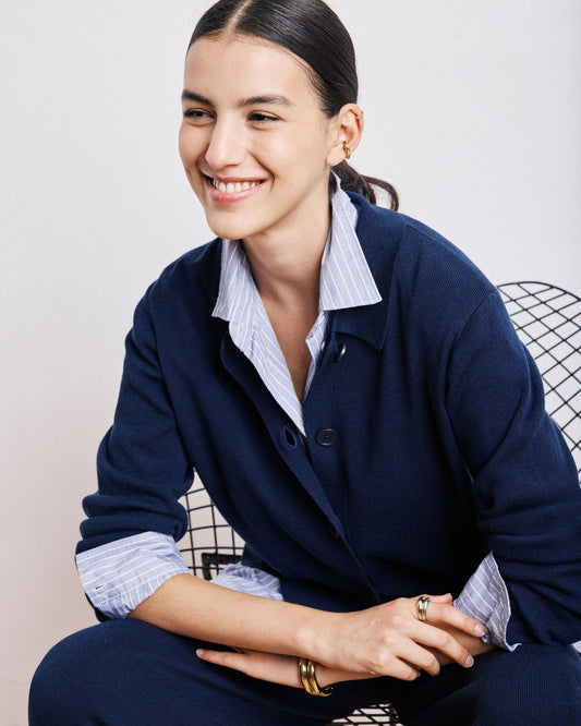 Cardigan Message Benq522 02-Navy
