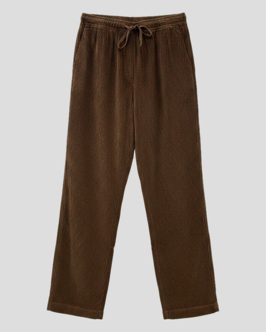 Hartford | Straight Seersucker Velvet Pant - Walnut