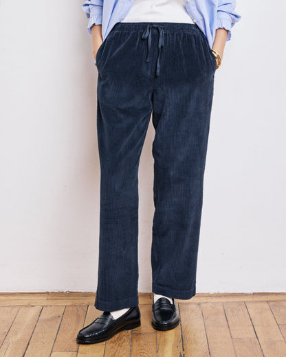Hartford | Peyo Straight Velvet Pants - Ink