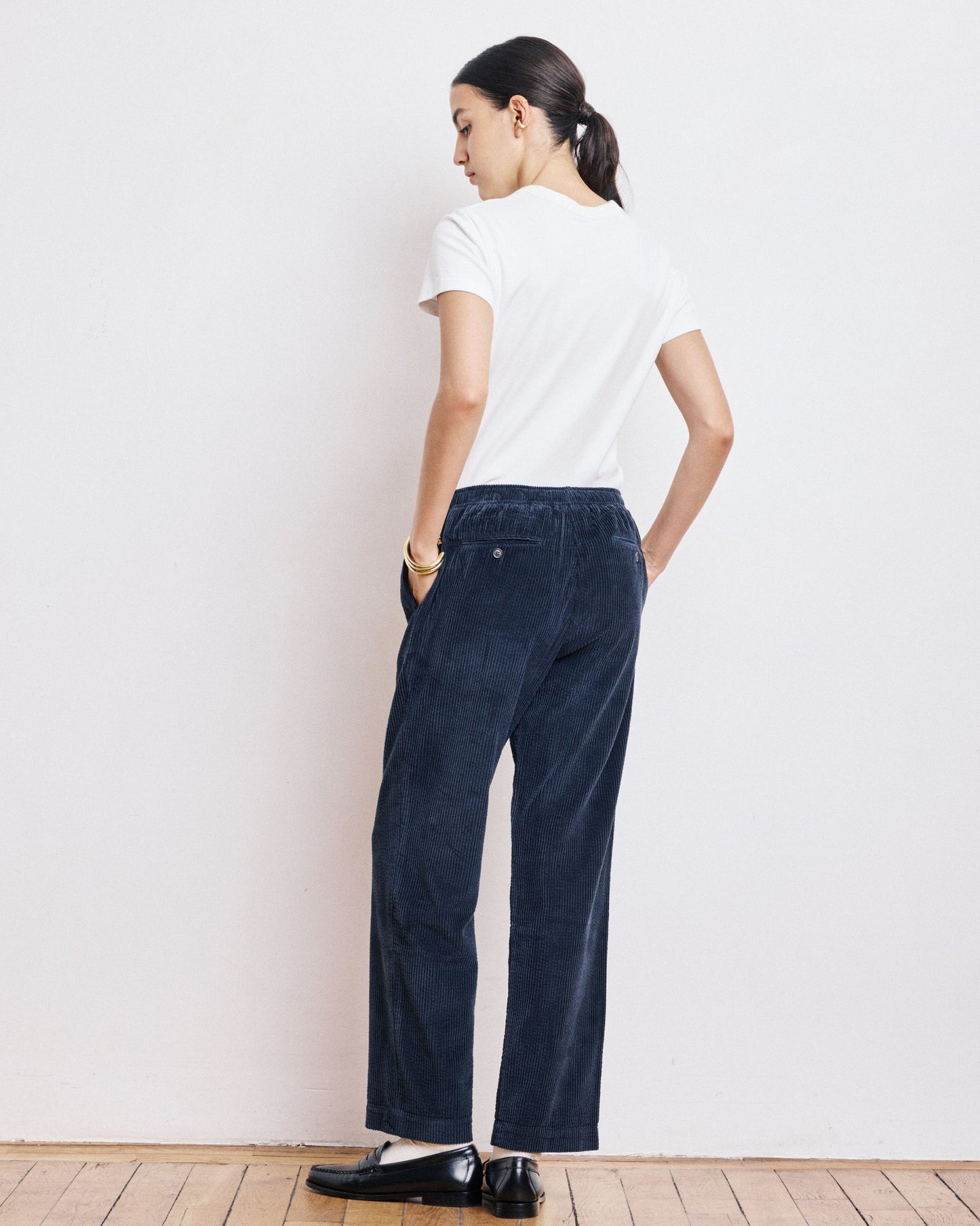 Hartford | Peyo Straight Velvet Pants - Ink
