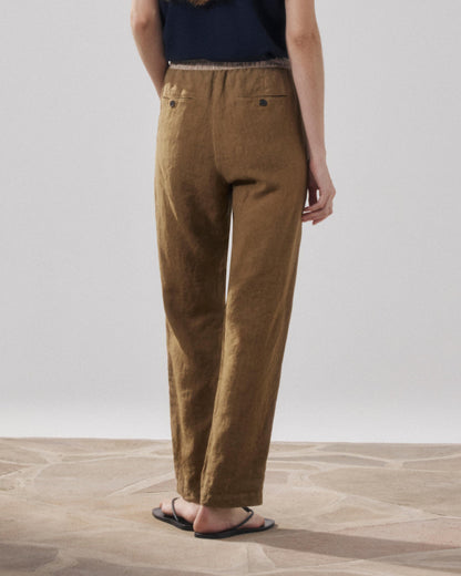 Hartford | Pirol Cigarette Pant - Linen with Lurex Waist
