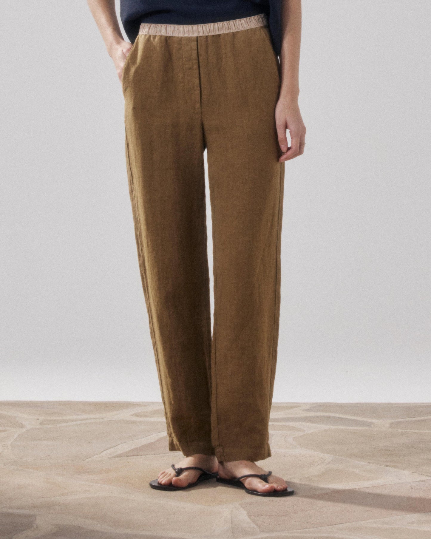 HARTFORD | Pirol Cigarette Pant - Linen with Lurex Waist