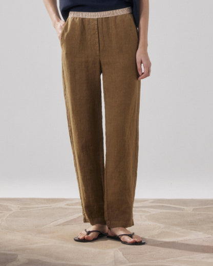 HARTFORD | Pirol Cigarette Pant - Linen with Lurex Waist
