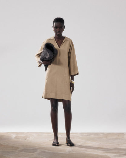Hartford | Ralli Cotton Midi Shirt Dress - Dune 27-Dune