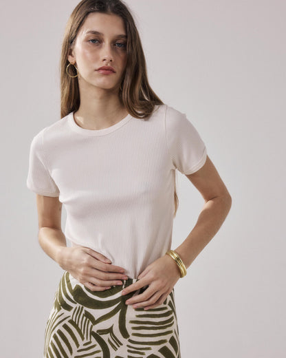Hartford | Tesoel Relaxed Cotton-Jersey T-Shirt - Ecru 01-Ecru