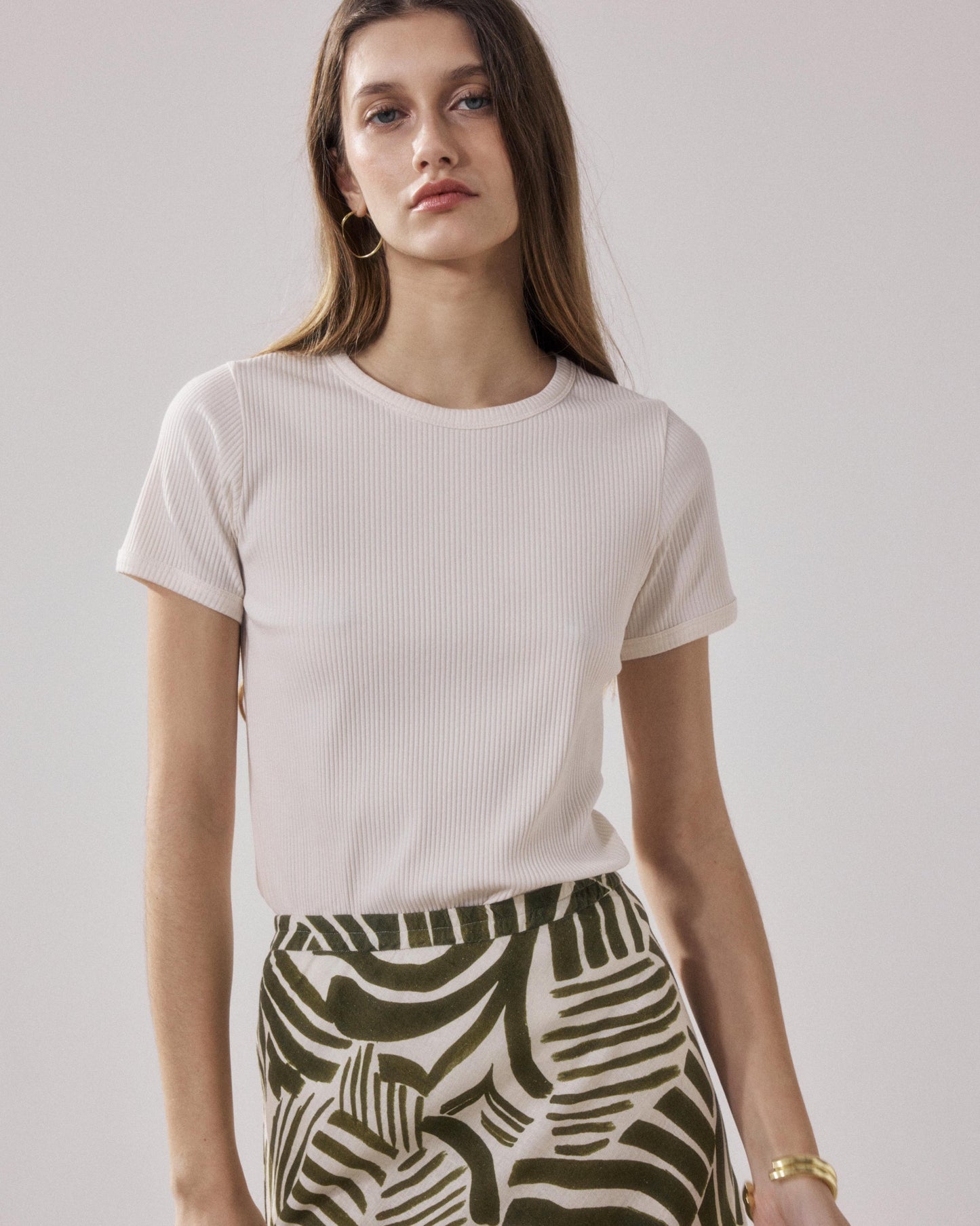 Hartford | Tesoel Relaxed Cotton-Jersey T-Shirt - Ecru 01-Ecru