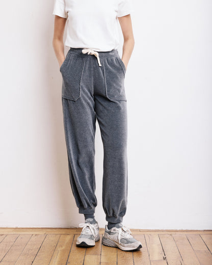 Hartford | Tino Velvet Fleece Jogger - Anthracite Grey Dark Grey