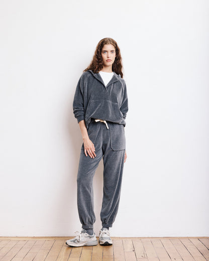 Hartford | Tino Velvet Fleece Jogger - Anthracite Grey Dark Grey