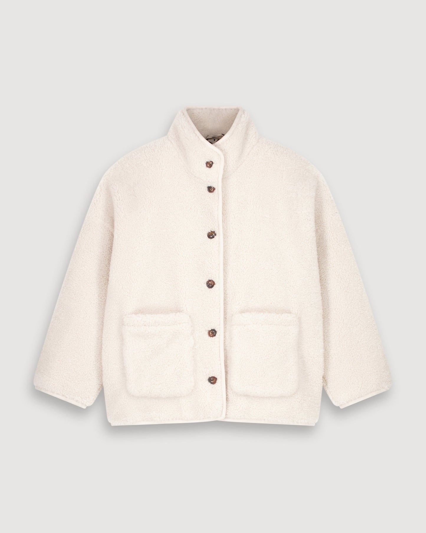 Hartford | Vanille Sherpa Coat - Leopard Lining Natural 01-Natural