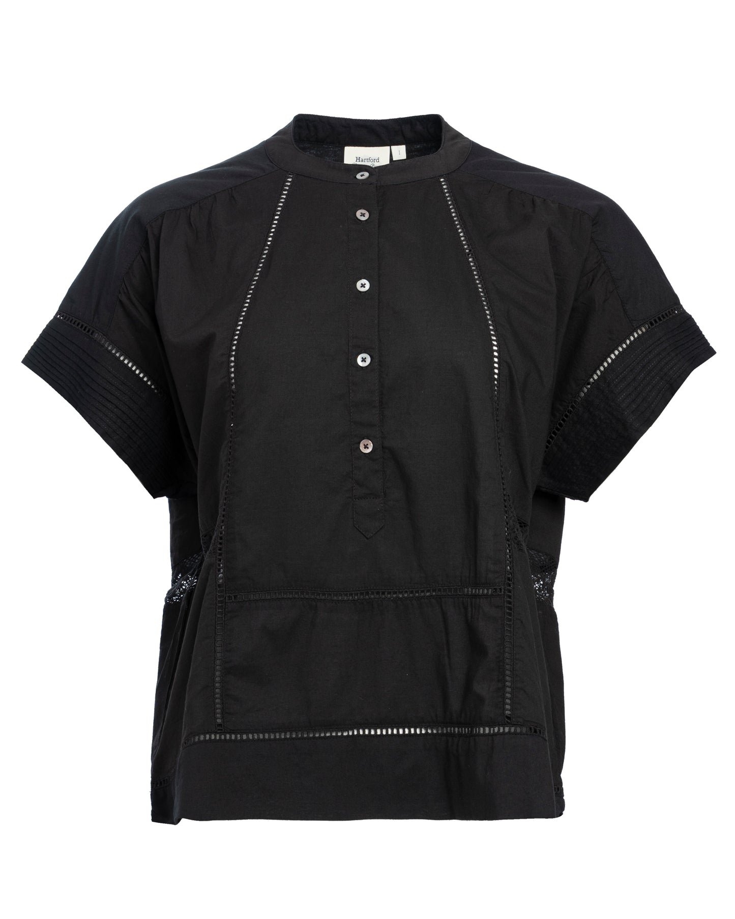 Hartford | Sculptural Balloon-Sleeve Cady Blouse - Black