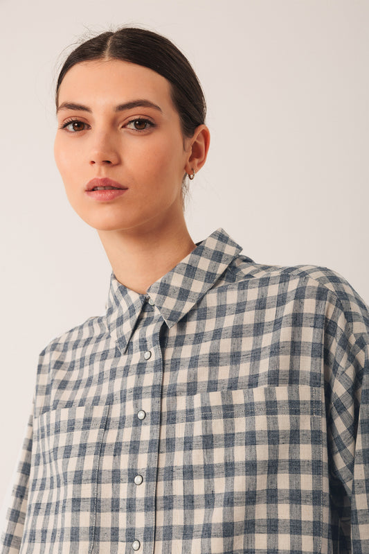 Vichy-checkered Dres Ad112 Indigo