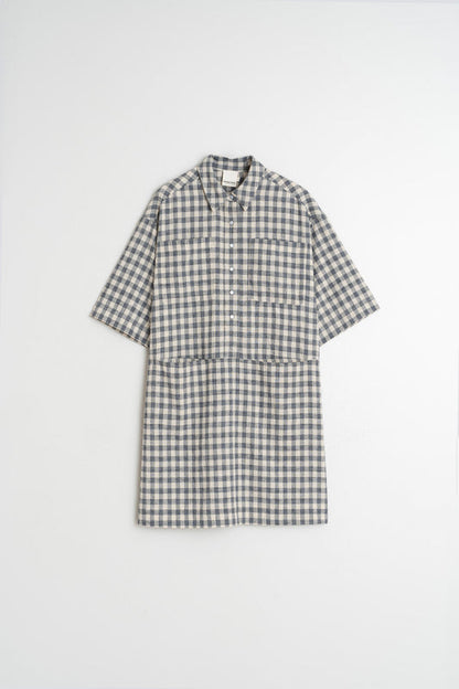 Vichy-checkered Dres Ad112 Indigo