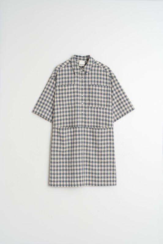 Vichy-checkered Dres Ad112 Indigo