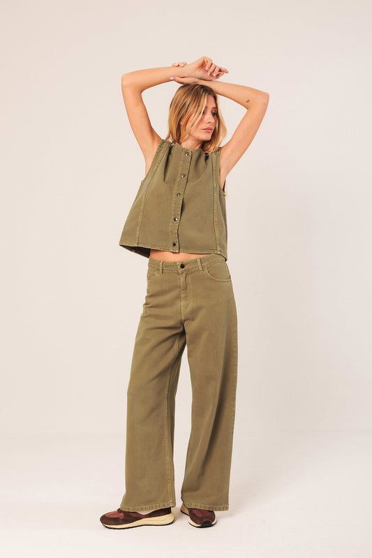 Wide-leg Pants Bb307 Oliva