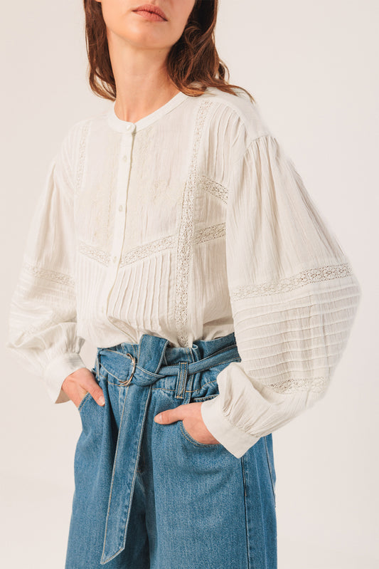 Ethnic Embroidered S Ki220 Blanco
