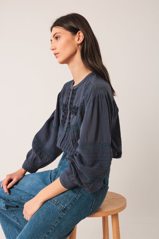 Ethnic Embroidered S Ki220 Indigo