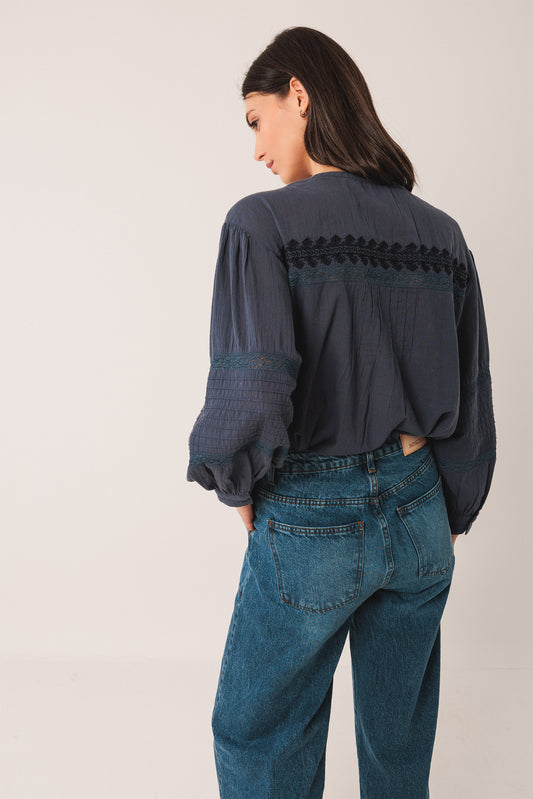 Ethnic Embroidered S Ki220 Indigo