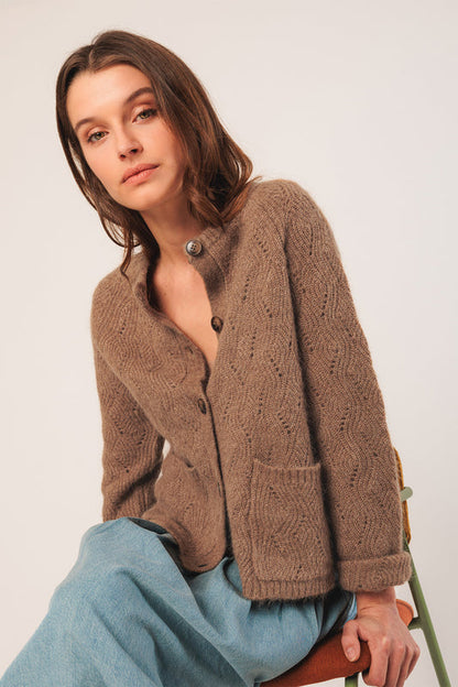 Crochet Jacket Nj465 Camel