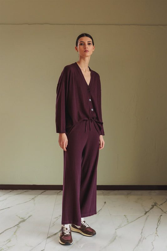 Wide-knit Pant Rd481 Berenjena