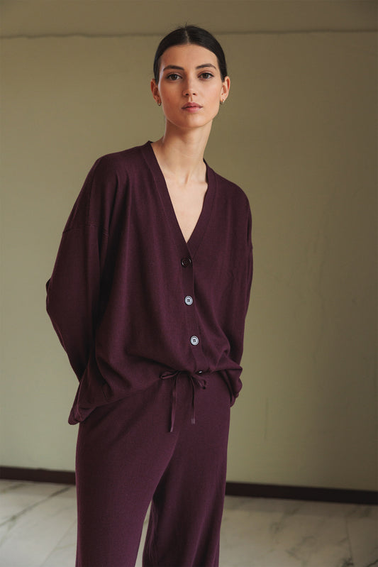 Wide-knit Pant Rd481 Berenjena
