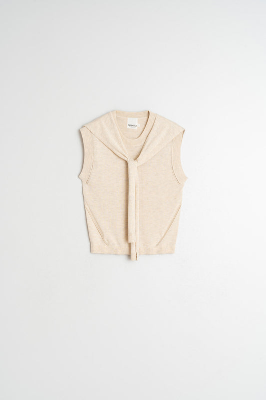 Vest With Tied Sweat Rd482 Beige