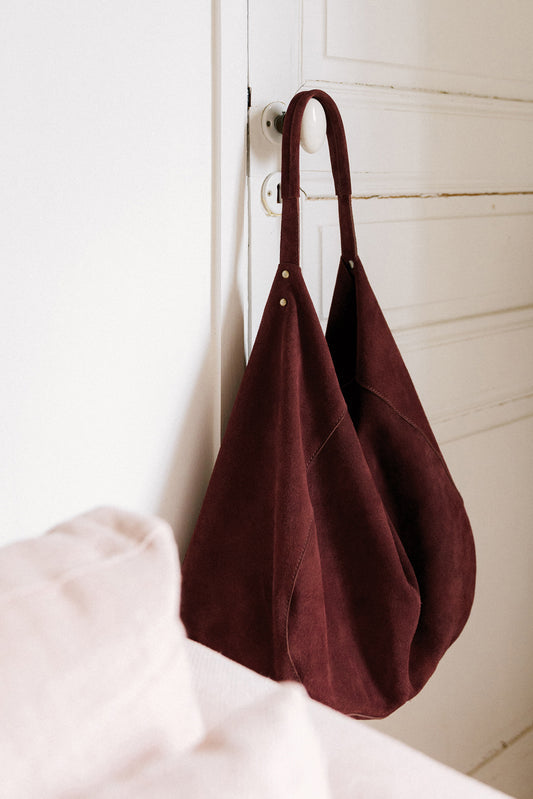 Split Leather Tote B Rh730 Granate