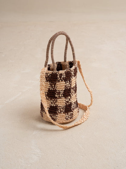 Raffia Bucket Bag Rk716 Chocolate