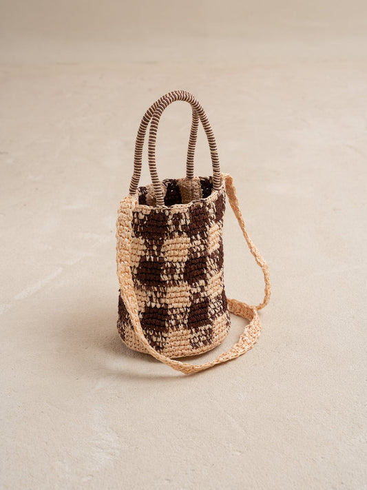 Raffia Bucket Bag Rk716 Chocolate