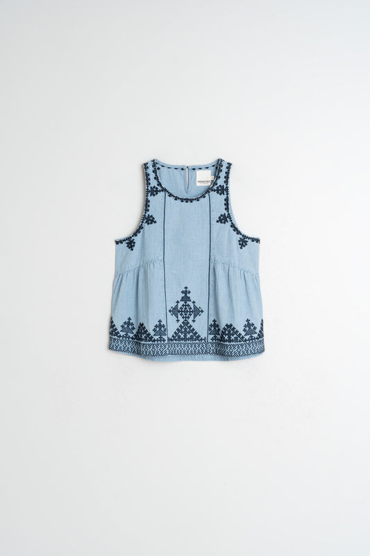 Embroidered Denim Bl Sk125 Super-Stone