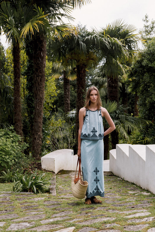 Embroidered Maxi Ski Sk126 Super-Stone