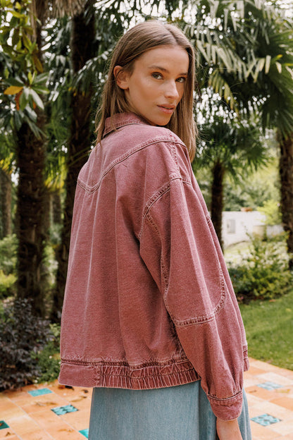 Washed Twill Jacket Vf260 Cereza