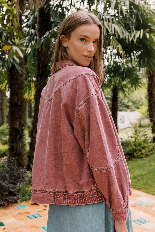 Washed Twill Jacket Vf260 Cereza