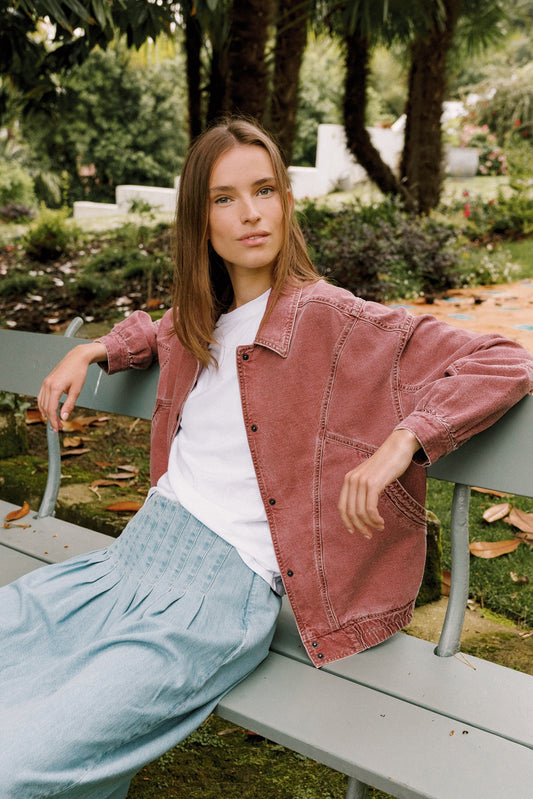 Washed Twill Jacket Vf260 Cereza