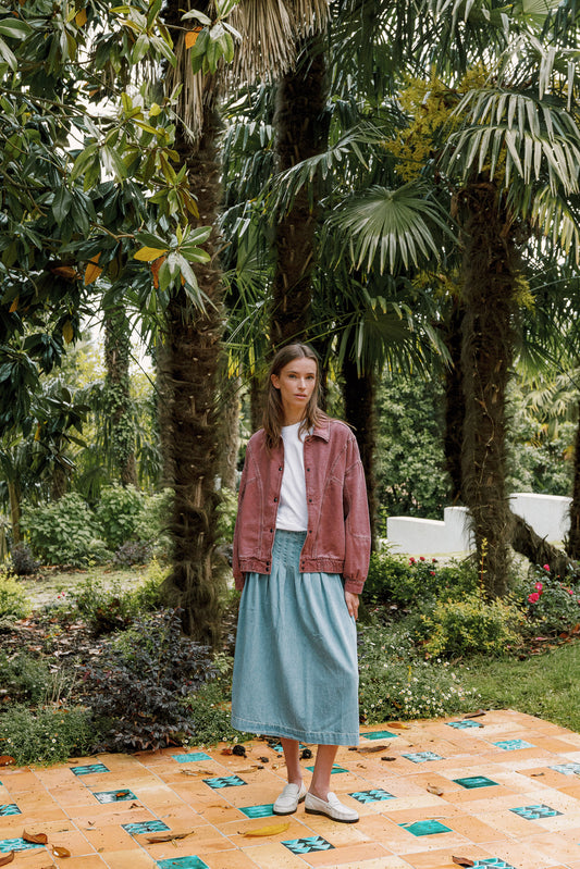 Washed Twill Jacket Vf260 Cereza